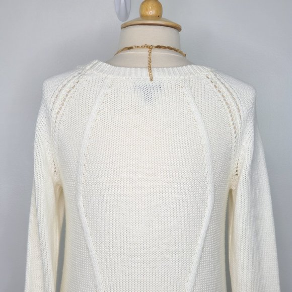 Apt. 9 Cream Cable Knit Mixed Knit Sweater Size L - Picture 7 of 12